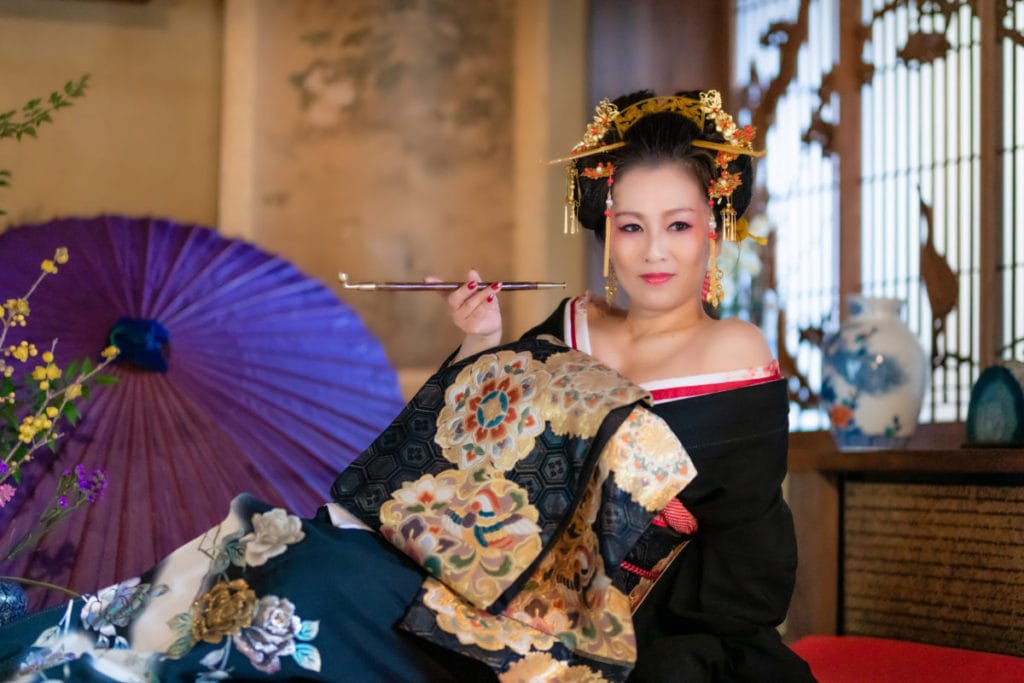 ホームページ素材 写真撮影　　出張写真撮影　花魁衣装　木村鈴香　熊本のBAR鈴香